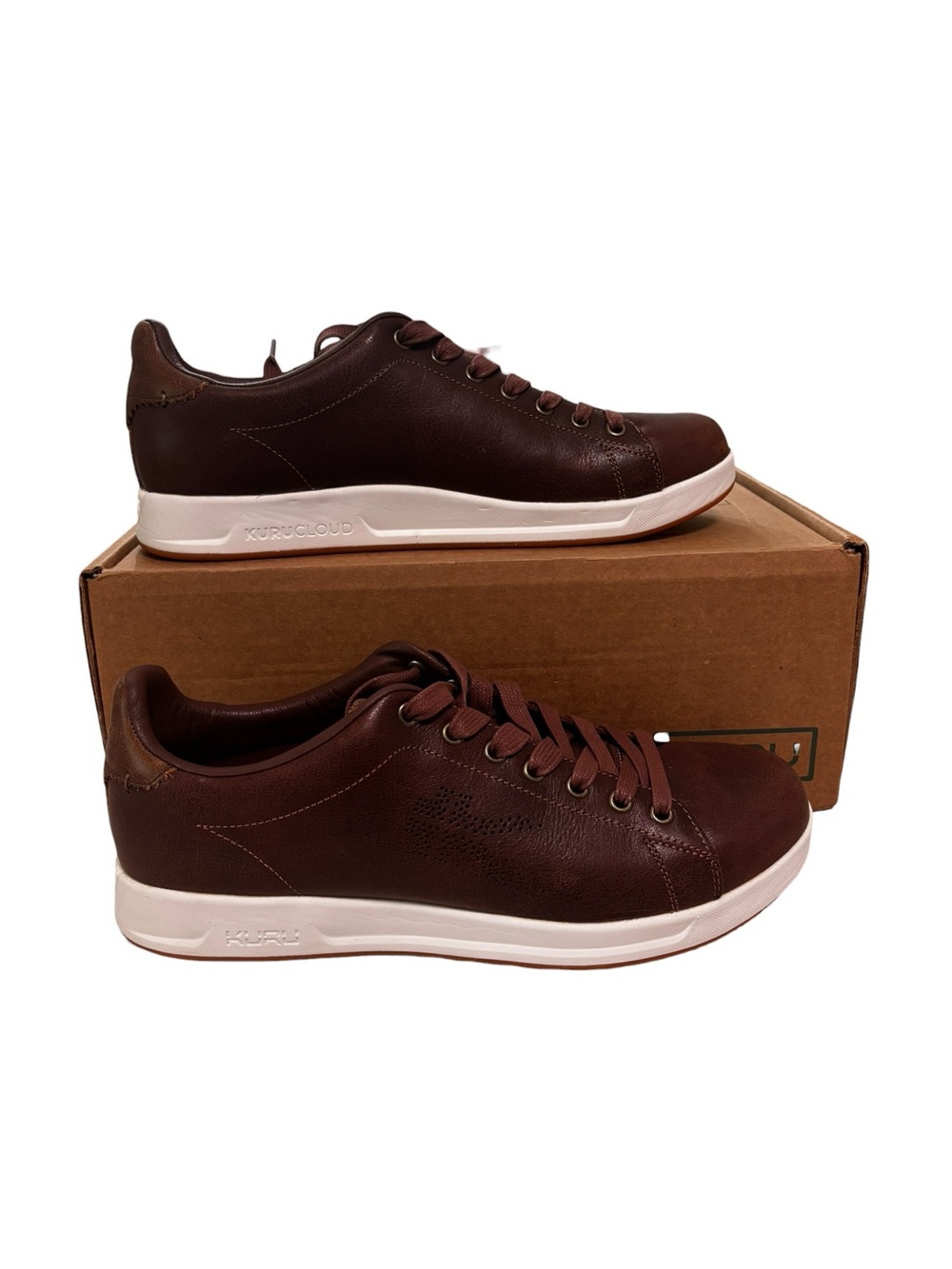 KURU Roam Shoes Mens Size 11.5 Clove Brown Leather Comfort Walking Sneakers